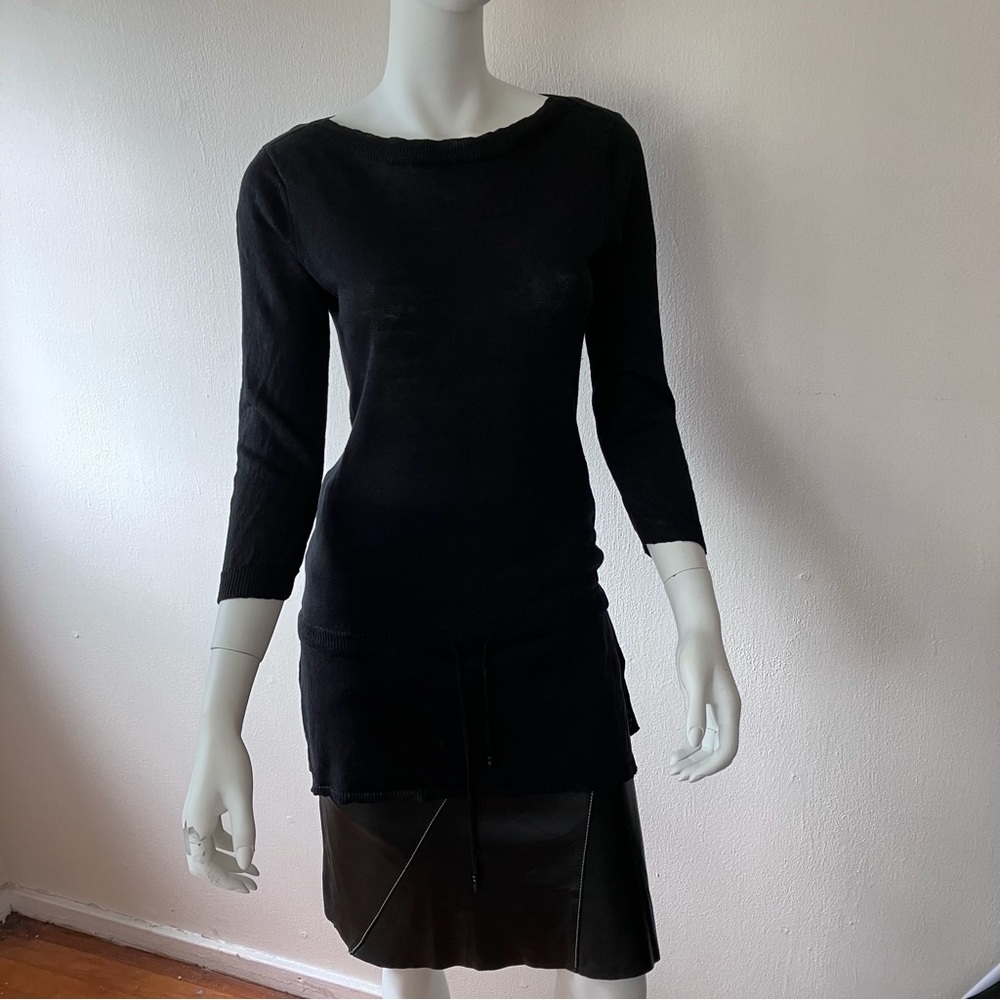 NWOT Lauren Jeans black linen boatneck tunic w/dropped waist